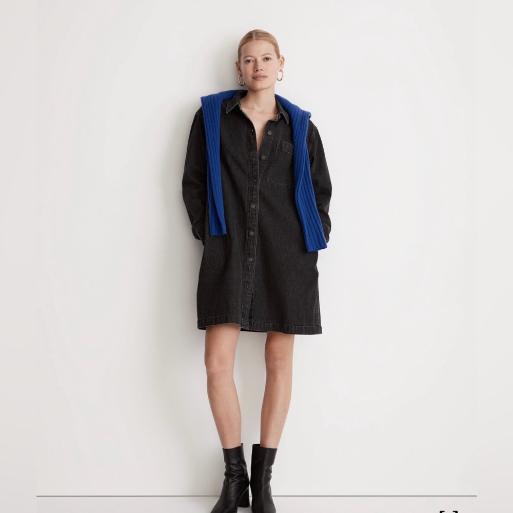 Madewell Oversized Denim Shirtdress in Lunar Wash size XS